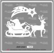 Resim Eyba Sticker Noel Baba Geyikler Yılbaşı Sticker Süs Cam Yapıştırma 