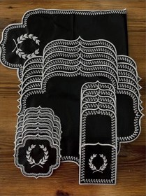 Resim Başak Siyah Gümüş 8 Kişilik 25 Parça Amerikan Servis Runner Seti 