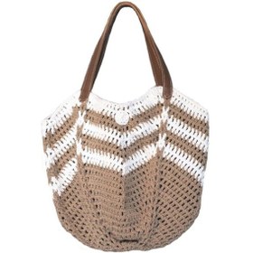 Resim Kadın Wayuu El Yapımı Taba Omuz Çantası Taba- Beyaz Taba - Beyaz 