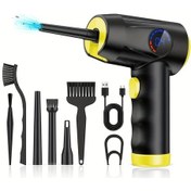 Resim Sunshine022 Siyah Sarı Elektrikli Saç Kurutma Makinesi 4 Hız 51000 Rpm Lcd Ekran Usb C Hızlı Şarj Toz Temizleme 