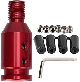 Resim Alüminyum Araba Vites Topuzu Adaptörü, Evrensel Dişsiz Vites Takımı, 12x1,25 Diş Boyutu, Gelişmiş Sürüş Deneyimi için Tasarlandı (Rot) 