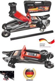 Resim SCHUTZENGER Alman 2.5 Ton Timsah Kriko Hidrorex 2.5 Ton Araba Krikosu Çantalı Çelik Tekerlek 3 Yıl Garanti 
