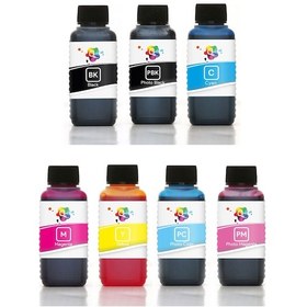 Resim QC Canon BJC 3000 Uyumlu Yazıcı Mürekkep Seti 100ml 7 Renk 