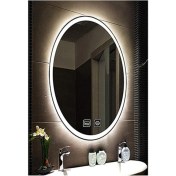 Resim Global Led Mirror 55X75 cm Dokunmatik Tuşlu Buğu Yapmayan Ledli Elips Banyo Aynası 