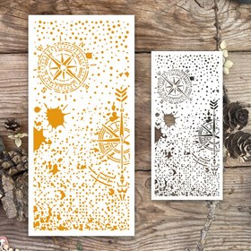 Resim Kar'da Pusula Sanatçı Tasarımlı Şablonlar. DIY Scrapbooking, Kabartma, Fotoğraf Albümleri, Doğum Günü, Noel Kartları ve Diğer El İşleri için Dekorasyon. Her Gün Neşe İçin! 
