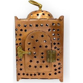 Resim Köşeli Yıldız Kesimli Roze Bakır Fener No: 2 