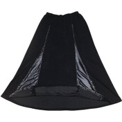 Resim Kadın Beli Lastikli Deri Detaylı Taşlı Penye Etek Siyah 