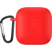 Resim Redmi Buds 3 İçin Tam Koruyucu Kulaklık Silikon Kılıf Kırmızı 