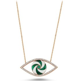 Resim Sarmal Model Beyaz Zirkon Taşlı Hayalet Kolye (498564537) 