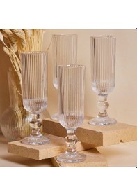 Resim 6 Adet Kristal Ayaklı Kahve Yanı Su Ve Meşrubat Bardağı 