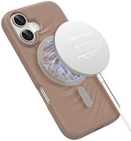 Resim iPhone 16 Uyumlu Kılıf, Arkası Dalgalı Desenli, Yumuşak Silikon, Benassi Magsafe Kapak, Siyah 