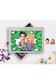 Resim Bk Gift Kişiye Özel Sevgililer Karikatürlü 1000 Parça Profesyonel Puzzle-50 