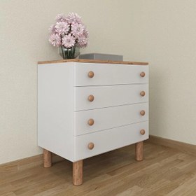 Resim Eder Market Bohem 4 Çekmeceli Şifonyer Atlantik Çam Beyaz 