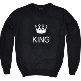 Resim Stonedfame Kıng Baskılı Sweatshirt Spor Sweatshirt 