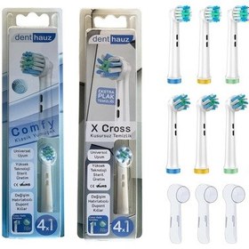 Resim Comfy + X Cross Oral-b Uyumlu Diş Fırçası Başlıkları + Fırça Koruma Kapağı 
