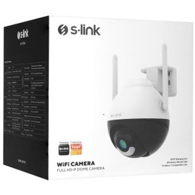 Resim S-LINK SL-PTZ04, Akıllı Güvenlik Kamerası, WiFi, 4Mpix, 3.6mm Lens, 25m. Gece Görüşü, Hareket algılama, İki Yönlü Ses, Micro SD Kartlı, TUYA Yazılım 