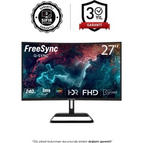 Resim Rampage Xyra XR27C240F 27'' 240Hz Fast Va Fhd Freesync/gsync Rgb R1500 Curved Oyuncu Monitörü 
