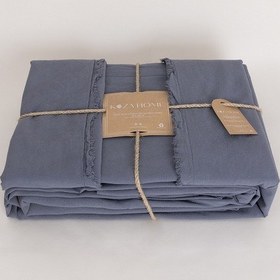 Resim Boho Sade Natural Gri % 100 Pamuk Nevresim Takımı Çift Kişilik 20 562917 Gri 