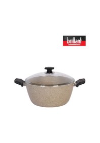 Resim Brillant Lüks Granit Derin Tencere 28 Cm Yanmaz Yapışmaz Tencere 
