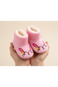 Resim gigigiyim Tavşan Desenli Kız Bebe Panduf 