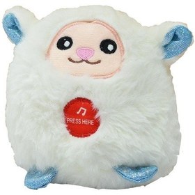 Resim Sevimli Sesli Mini Kuzu Peluş Beyaz 10 Cm - Uyku Ve Oyun Arkadaşı Peluş Oyuncak Beyaz 