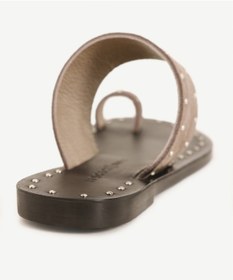 Resim Yargıcı Zımba Detaylı Deri Terlik 25ykay4088x 025 Vizon 