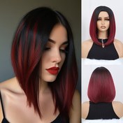 Resim 30.48 cm Ombre Pembe Siyah Sentetik Bob Peruk - Isi Dirençli Fiber, Doğal Görünüm, Günlük Giyim, Cosplay ve Tatiller İçin Kısa Düz Saç Kesimi - St. Patrick'S Günü veya Anneler Günü İçin Mükemmel Hediye, Cosplay Peruk | Canlı Renk Değişimi | Isi Dirençli Peruk, Sevimli Peruklar 