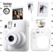 Resim Fujifilm Instax Mini 12 Fotoğraf Makinesi + 10'lu Film Mini Albüm + Silikon Kılıf Seti Beyaz 