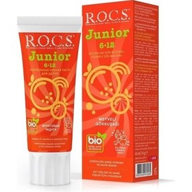 Resim Rocs Junior Çocuklar İçin Diş Macunu 6-12 Yaş Meyveli Gökkuşağı 