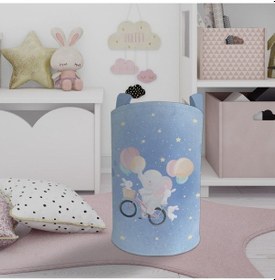 Resim Mekta Home Bebek Ve Çocuk Odası Bisiklet Ve Yavru Fil Desenli Oyuncak Sepeti Renkli Çok Renkli 
