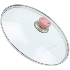 Resim Parmis Tencere Sahan Tava Cam Kapağı Kapak 30 Cm Pembe Tutma Tepesi 