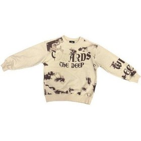 Resim Carinos Erkek Çocuk Batik Desenli Coward Yazılı Sweatshirt-14847 Bej 