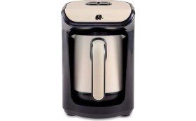 Resim Krem Renkli Kahve Makinesi, Kaliteli ve Şık Tasarım, Kullanışlı Elektronik Alet 