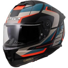 Resim Ls2 Stream 2 Road Full Face Motosiklet Kaskı 66867 Siyah Gri Mavi 