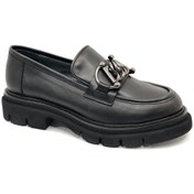 Resim Greyder 72192 Zn Urban Deri Comfort Casual Oxford Kadın Ayakkabı Siyah 