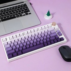 Resim Leaven Mor-Beyaz Kademeli 136'LI Mekanik Klavye Keycap 