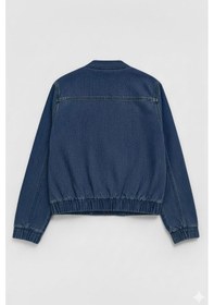 Resim Kadın Lacivert Bomber Denim Ceket Lacıvert 