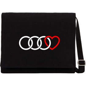 Resim 3 Audi Rings Hearth Siyah Kanvas Postacı Çantası - Siyah 