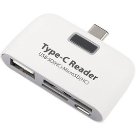 Resim Temiz Pazar Type C Usb 3.1 Kart Okuyucu Micro Usb Sd Card Reader Çevirici 