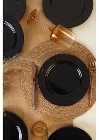 Resim Keramika Siyah Assos Pasta Tabağı 22 Cm 6 Adet 650 Siyah 