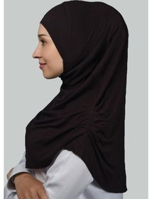 Resim Altobeh Hazır Türban Büzgülü Pileli Pratik Eşarp Tesettür Hijab - Namaz Örtüsü - Koyu Kahverengi 