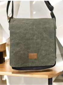 Resim Old Cotton Cargo Kaliteli Su Geçirmez Kanvas Postacı Çantası Western Bag 25 Cm X 30 Cm Haki - Kahverengi 