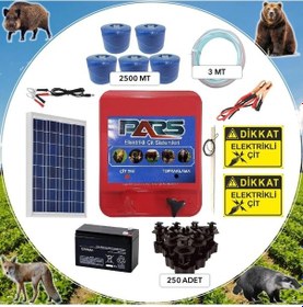 Resim Pars Elektrikli Çit Ayı-domuz Kovucu Eco Set 2500 Demir Direk İzolatörlü 