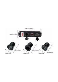 Resim Çift Usb Araç Şarj Soketi Voltmetre Çakmaklık 12V Aç Kapa Anahtar (491910264) 