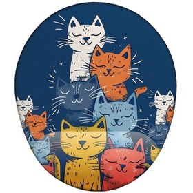 Resim Kediler Desenli Bilek Destekli Kaymaz Buruşmaz Kırılmaz Mouse Pad 