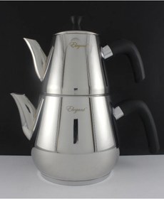 Resim Arzu Çelik Siyah Elegant Topaç Mini Boy Çaydanlık Takımı Demlik: 0.75 lt. Suluk : 1,75 lt 