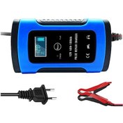 Resim 12v 6a Tam Otomatik Araç Akü Şarj Cihazı Akıllı Hızlı Güç Şarj Darbe Onarım Blue 6a 