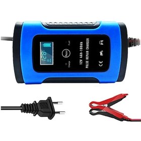 Resim 12v 6a Tam Otomatik Araç Akü Şarj Cihazı Akıllı Hızlı Güç Şarj Darbe Onarım Blue 6a 