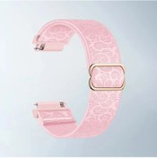 Resim Sunshine022 20mm Gül Pembresi Ayarlanabilir Esnek Nato Dalga Desenli Spor Kol Saati Kayışı 