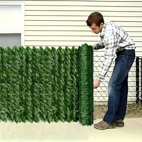 Resim 1 adet/3m*1m Genişleyebilen Yapay Her Yapraklı Sarmısak Örtüsü, Plastik Asma Yaprak Paneli - Yapay Yeşil Duvar, Dış Mekan Bahçesi, Veranda, Avlu Dekorasyonu için Uygun, Çok Amaçlı Yeşillik Çit Kapağı, Şükran Günü için Mükemmel 